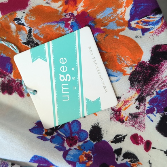 UMGEE USA Floral Boho Multicored Mini Flowy Relaxed Boxy Dress Size Small - Picture 14 of 14